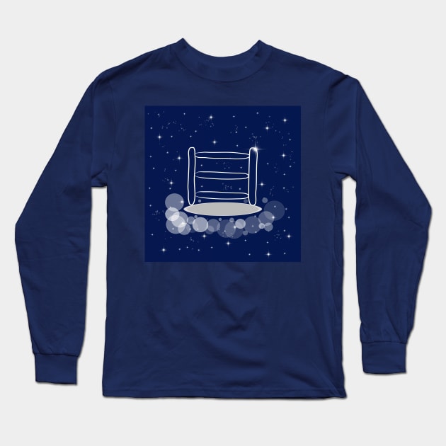 ladder, stepladder, stairs, up, achievement, direction, illustration, technology, light, shine, beautiful, style, stylish, universe, cosmos, galaxy, Long Sleeve T-Shirt by grafinya